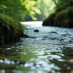 Image representing environmental stewardship with clean water and lush greenery